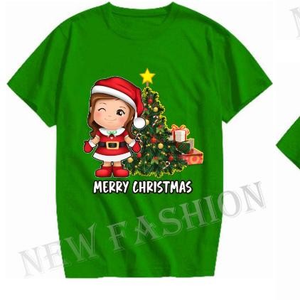 CR - TELLY KAOS ATASAN COUPLE NATAL KELUARGA KAOS HIJAU TERLARIS