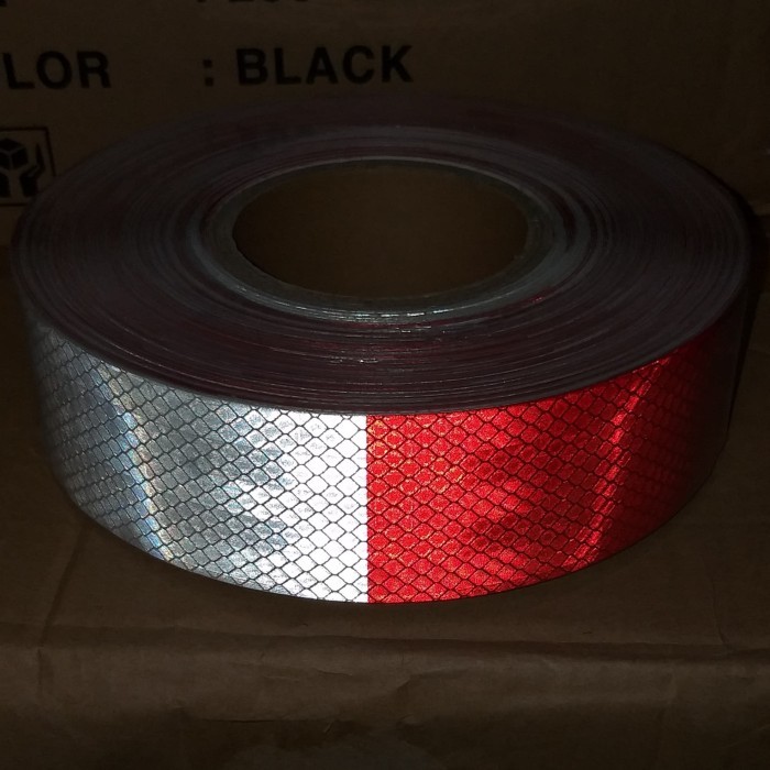 Sticker Reflective Motif 3M Prismatik-Stiker Scothlite Merah Putih Bebas Ongkir