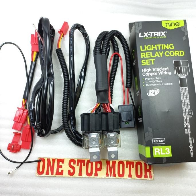 ORI - RELAY SET LAMPU TEMBAK MOBIL LUMINOS LED NINE KABEL SET LAMPU TEMBAK