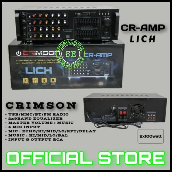 GRATIS ONGKIR AMPLIFIER BLUETOOTH CRIMSON LICH AMPLIFIER KARAOKE ORIGINAL !!!!