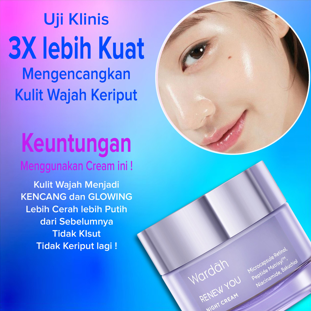 BEST SELLER Cream malam Pengencang wajah cream GLOWING Wajah Pemutih Wajah hasil uji klinis 3X kuat 