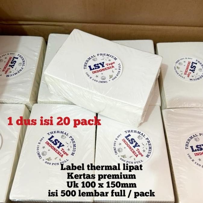

kertas thermal 100 x 150mm A6 isi 500 lembar( 1 dus isi 20pack lipat )