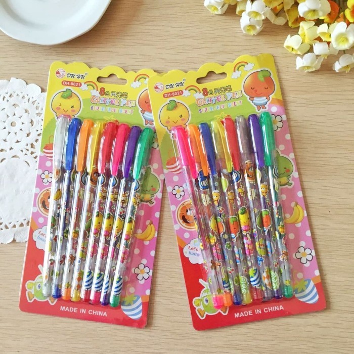 

Sholikha - Glitter Gel Pen 8 Colours Pena Glitter Set 8 Warna