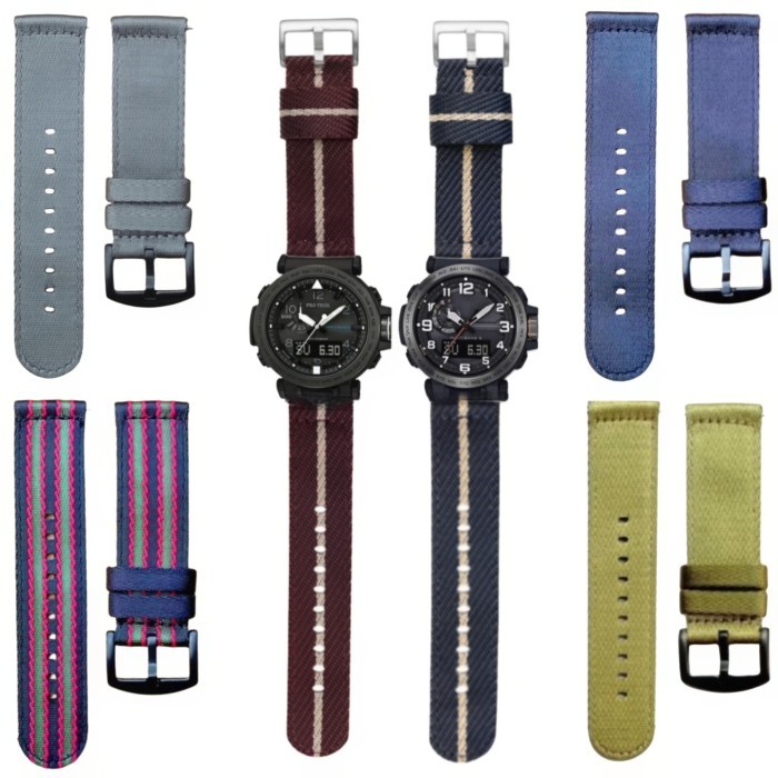 Promo Tali Jam Tangan Protrek Strap Kanvas Nylon Casio Prg-600 Ga-2000 7002