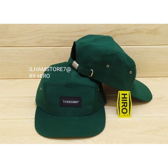 Terlaris Topi Distro Pria Bordir THANKSINSOMNIA Lima Panel New Model/Topi Keren - Hijau, All Size