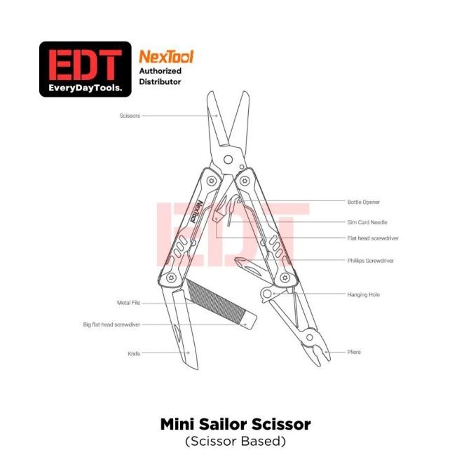 

Nextool Mini Sailor Scissor | Compact Scissor Based Multitool | Gunting Serbaguna Edc Original Dan Terpercaya