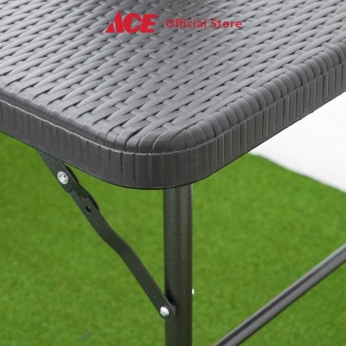 Krisbow Meja Lipat Rotan 122 Cm - Hitam