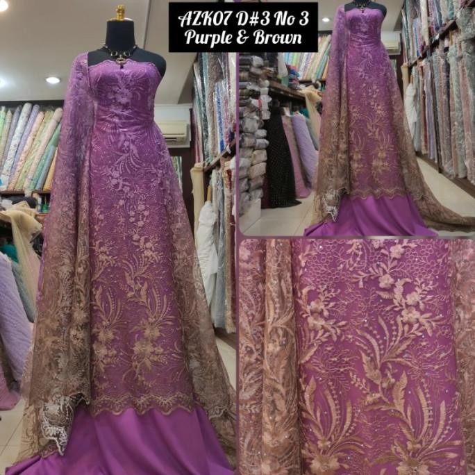 *#*#*#] Kain Tile Brokat Swaro Gradasi Ombre AZK07 D#3 No 3 Purple & Brown.