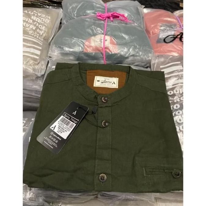 Promo KEMKO SAJUAK-AGERA VINTAGE KEMEJA KOKO PENDEK (banyak warna) COD