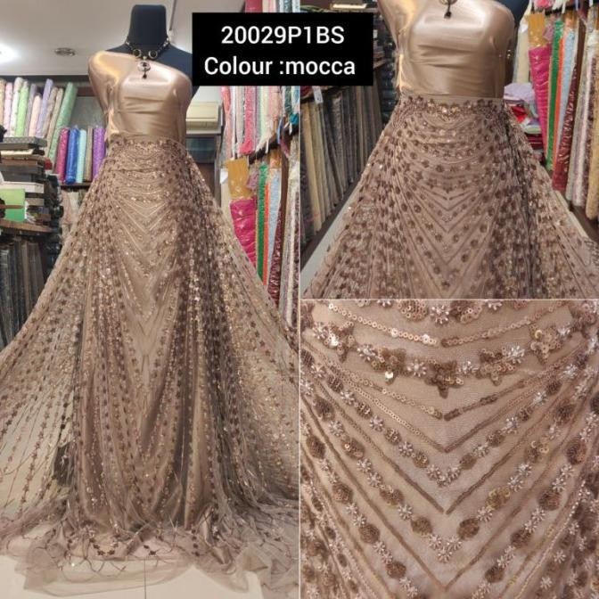 >*>*>*>*] Kain Dress Tile Zuhair Batu Payet Ivana Bridal Import Mocca