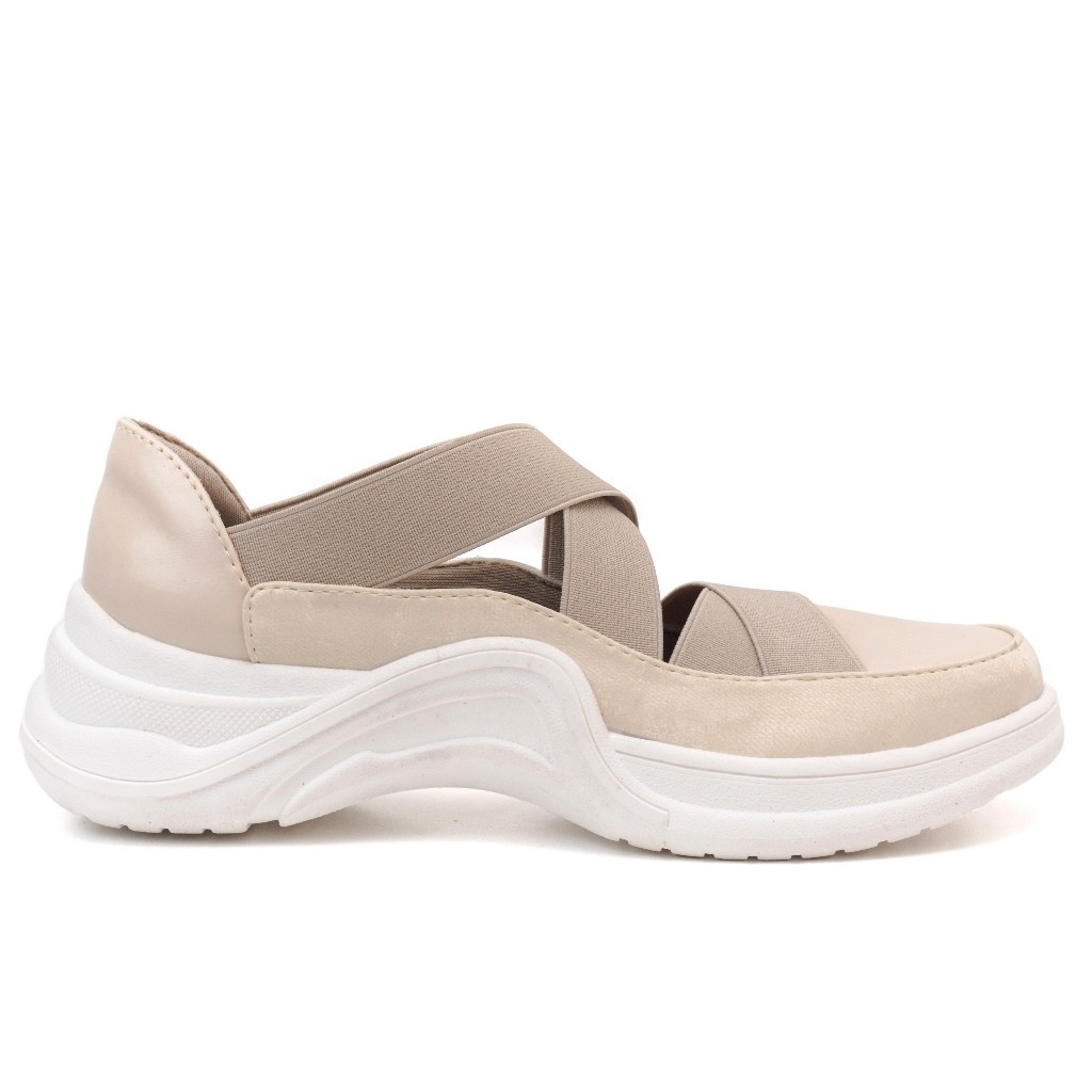 SEPATU SANDAL WANITA  Kaninna NEW SCARLET Women Elastic Slip On in New Beige