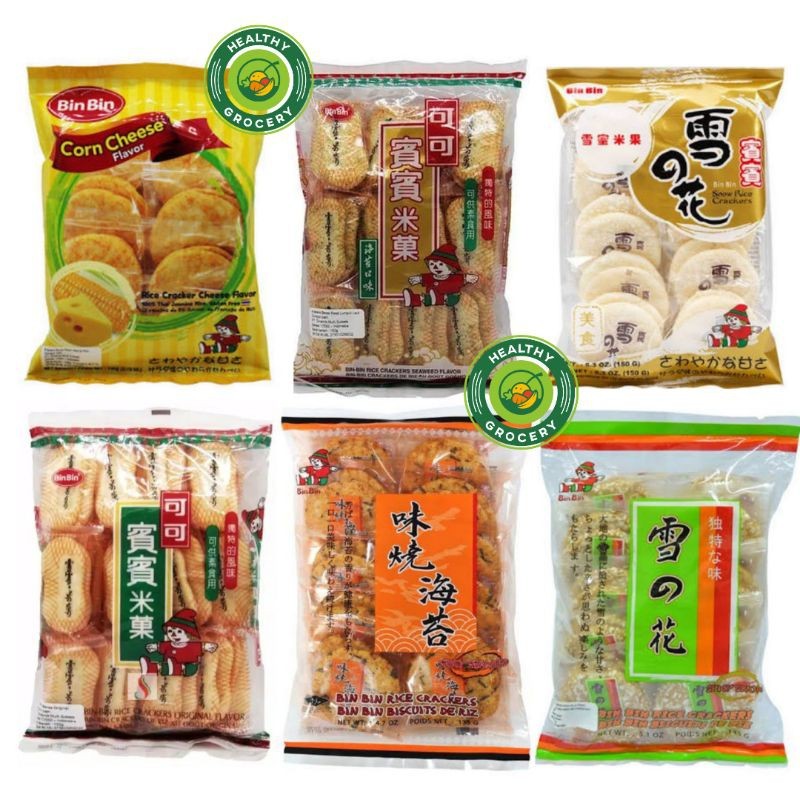 

BIN BIN Rice Crackers ORIGINAL / SEAWEED / SNOW / SPICY / CORN CHEESE / Binbin