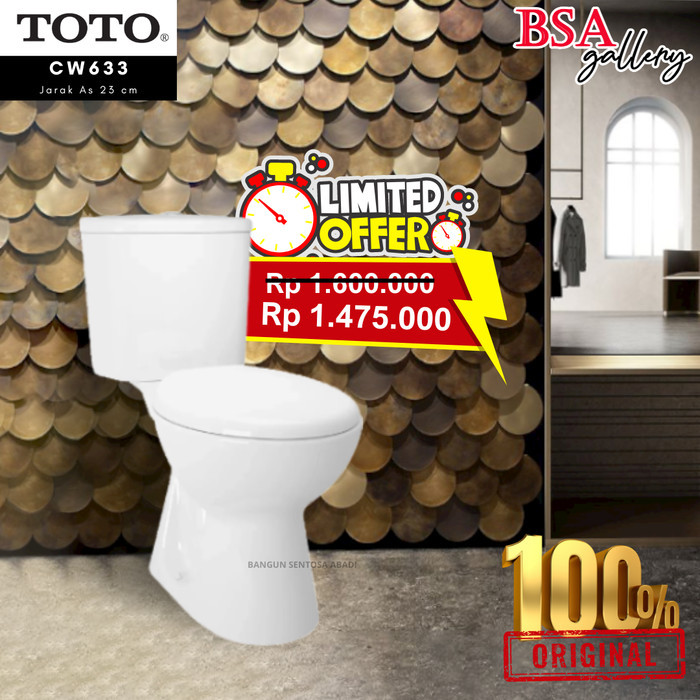 NEW PROMO KLOSET DUDUK TOTO CW633J + JET SHOWER TOILET + TEE TOTO 633 ORI