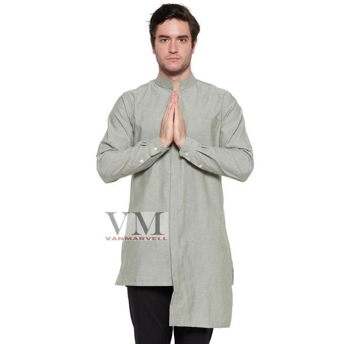 Promo VM Baju Koko Jumbo Hijau Gamis Panjang COD