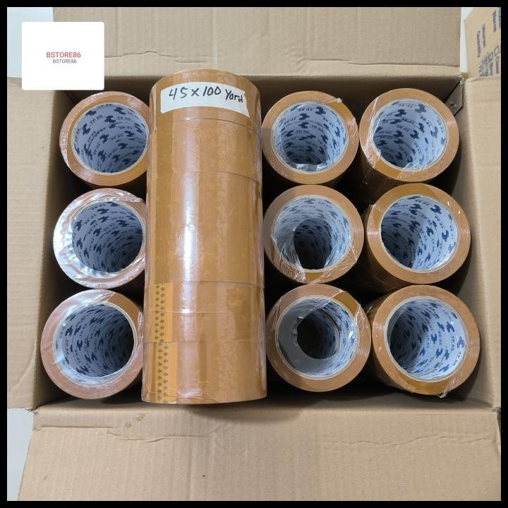 

TERBARU 1 DUS LAKBAN BENING - LAKBAN COKLAT 45MM X 100 YARD 45 MICRON MURAH