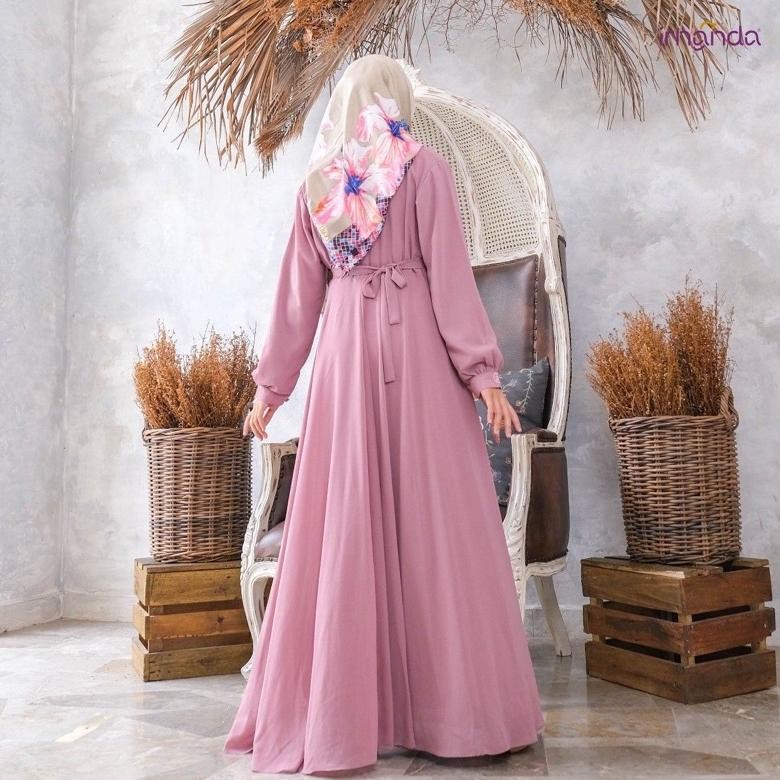 Gamis Nadra - Gamis Ceruty Baby Doll Premium - Gamis Polos Premium Orginal Irnanda