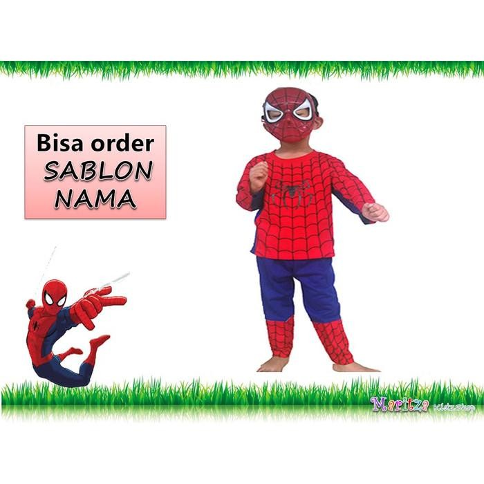 Kostum Anak Spiderman Topeng Plastik