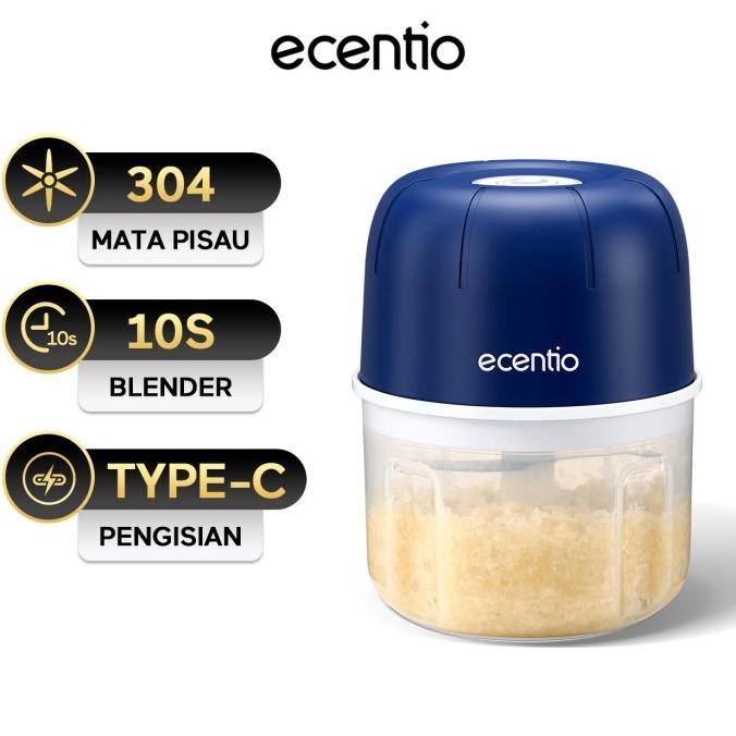 

Berkualitas ecentio Mini Chopper 6 pisau Portable Blender Penggiling Bumbu Dapur Portable Penumbuk bawang 250ml