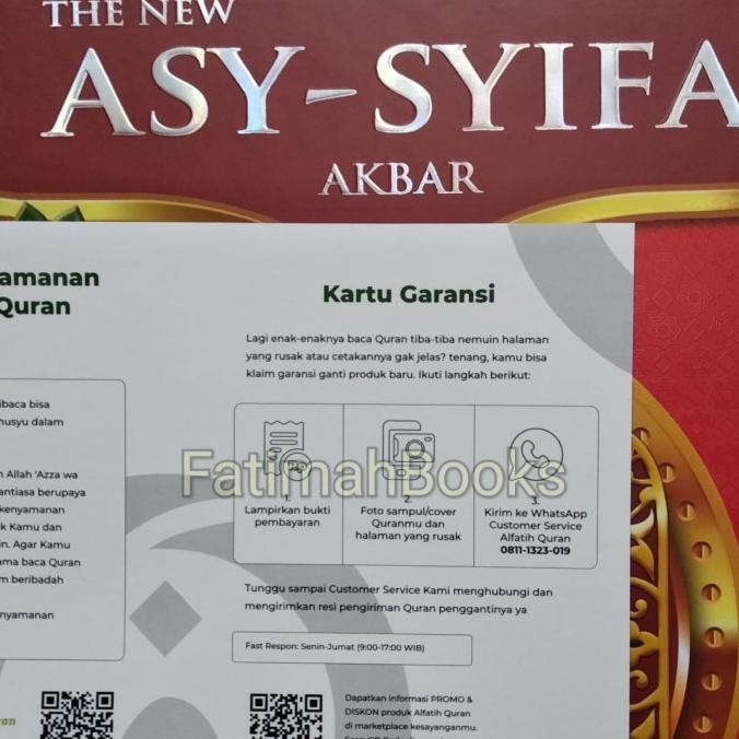 Alquran Asy Syifa Akbar B4 Ukuran Jumbo, Quran Latin Terjemah Perkata