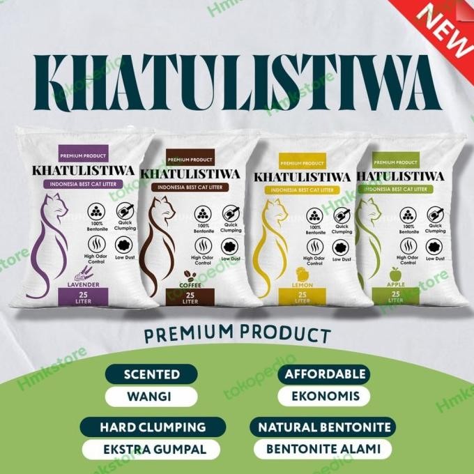 

KHATULISTIWA 25LITER PASIR KUCING GUMPAL WANGI CAT LITTER PREMIUM ORIGINAL