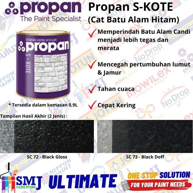 

CAT PELAPIS COATING BATU ALAM PROPAN S-KOTE / STONKOTE WARNA HITAM / BLACK DOFF SC-73 KEMASAN 1L / 0.9L ORIGINAL