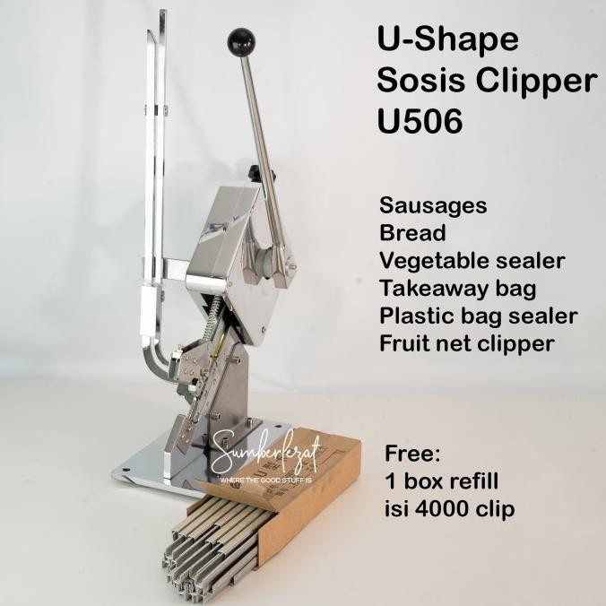 

TERLARIS - Manual Staples U-Shape Ikat Sosis Takeaway Clipping Clipper Machine