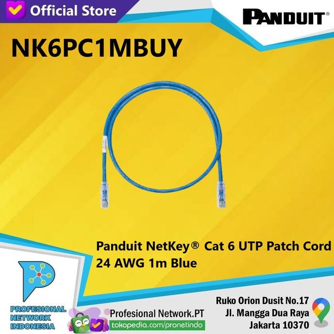 

PANDUIT NETKEY PATCH CORD CAT 6 UTP 24 AWG 1M BLUE ORIGINAL