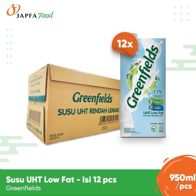 

Terlaris Greenfields Susu Uht Low Fat 950 Ml - Paket Isi 12 Ready Stok