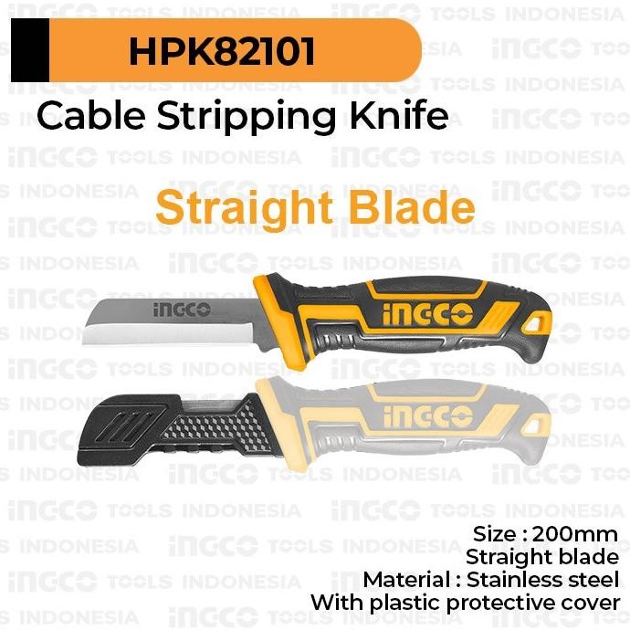 

Berkualitas Cable Stripping Knife (Straight 8") INGCO HPK82101 - Pisau Kupas Kabel