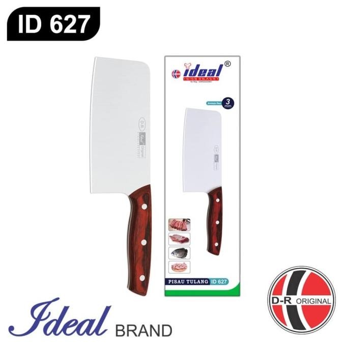 

Berkualitas IDEAL ID627 Full Tang Cleaver Knife / Pisau Golok 3 mm [Gagang Kayu]
