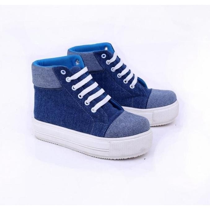 SEPATU BOOT BOT ANAK PEREMPUAN CEWEK WINTER MUSIM DINGIN BIRU TALI