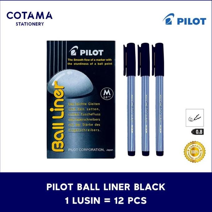 

TERBARU - Pulpen Pilot Balliner / Bolpoin Ball Liner 0.8 mm - 1 lusin isi 12 pcs