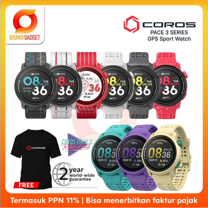 coros Pace 3 GPS Sport Watch - Garansi Resmi Internasional