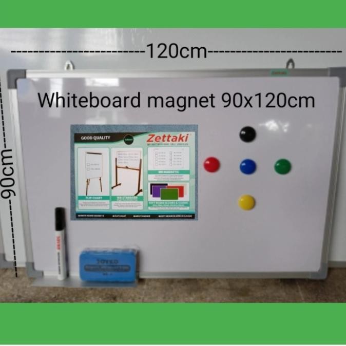 

TERMURAH - PAPAN TULIS WHITEBOARD MAGNET GANTUNG SINGLE FACE ZETTAKI 90X120CM