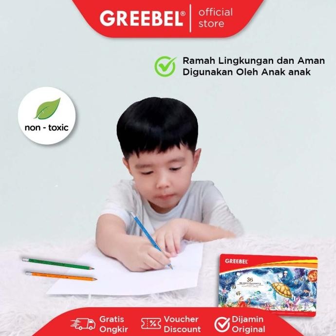 

GREEBEL PENSIL WARNA 2736 WATER COLOUR COLOR PENCIL TIN CASE ISI 36