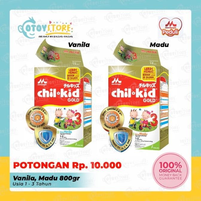 

Morinaga Chil Kid Gold Vanila Madu 800 Gram / Susu Chilkid 1 - 3 Yrs