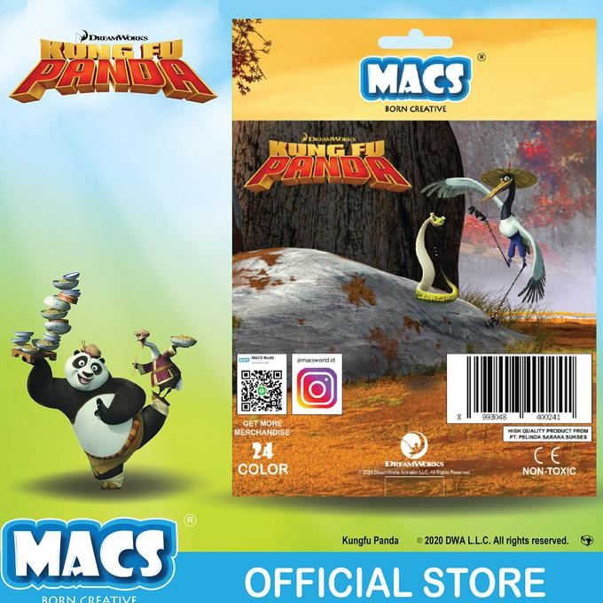 

PENSIL WARNA MACS KUNGFU PANDA 24 WARNA COLOR PENCIL
