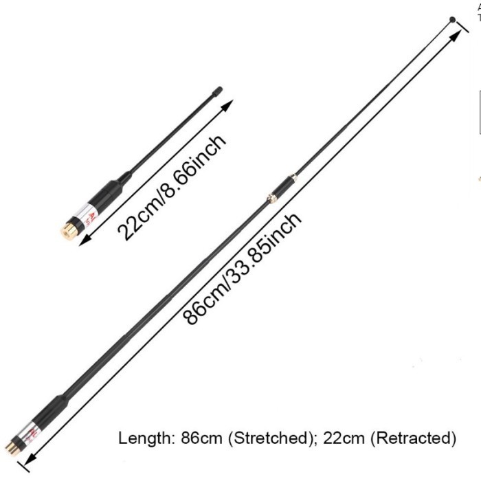 Antena Teleskopik Handy Talky Jarak Jauh Model SMA Female