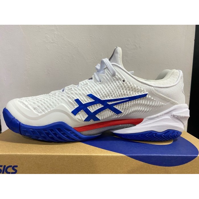 Sepatu Tenis ASICS COURT FF 3 Novak White/Asics Blue