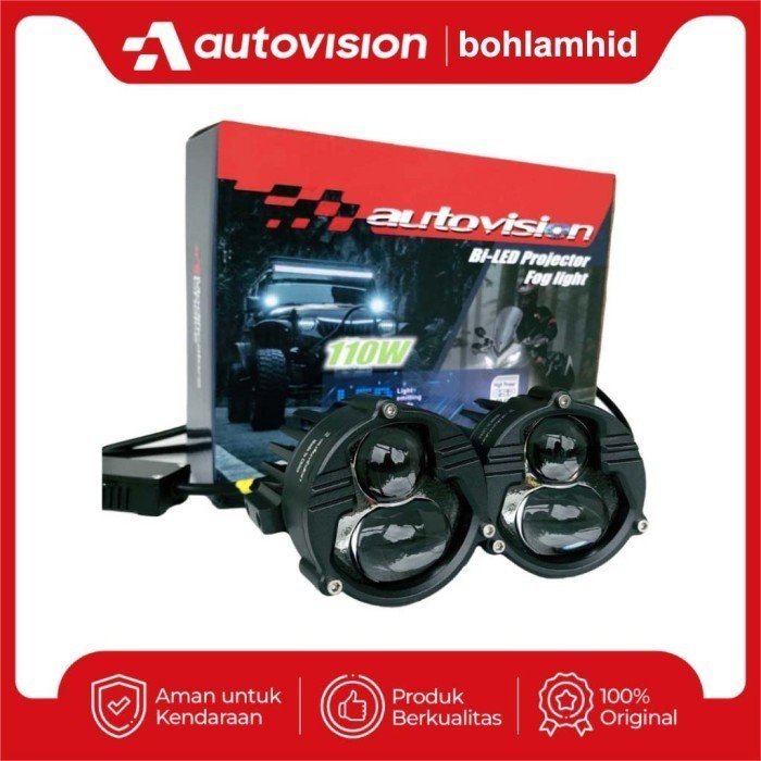 Foglamp INNOVA 2011-2014 Projektor Bi LED 3" Autovision Borneo LB 110W 2Warna Lampu Kabut
