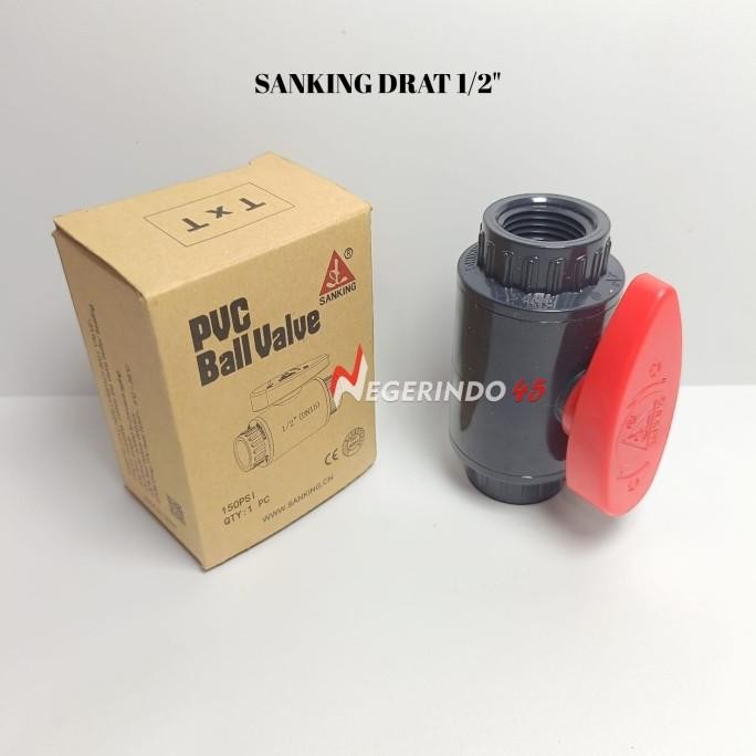 Promo SANKING STOP KRAN PVC DRAT 1/2" 3/4" BALL VALVE PVC DRAT COD