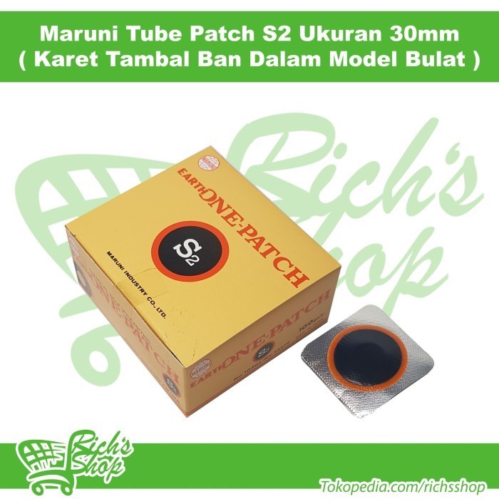 Karet Tambal Tip Top Ban Dalam Maruni TBD S2 Box Bulat 30mm