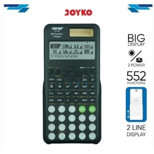 

NEW Kalkulator SCIENTIFIC JOYKO CC 67 ILMIAH - Calculator Sekolah Kuliah Mirip FX-991EX