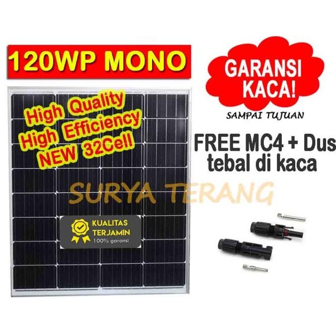 Solar Panel Surya 120wp Mono FREE Packing Kayu