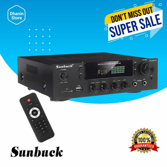 TERBARU Amplifier Power Ampli Karaoke Bluetooth Home Theater Sunbuck 2000W AV