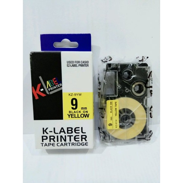 

Terlaris K-Label Printer Used For Casio Ez Label Printer Black On Yellow 9 Mm Kz-9Yw New