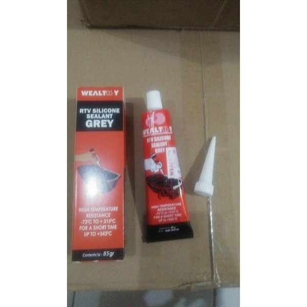 

Terlaris Lem Gasket Sealant Paking High Temp Rtv Silicone Wealthy Grey 85G New