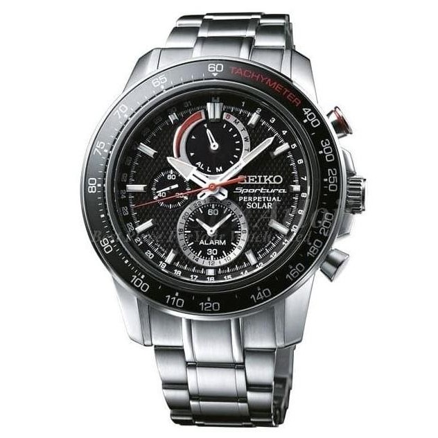 Sale Seiko Ssc357P1 Sportura Perpetual Solar Silver Black