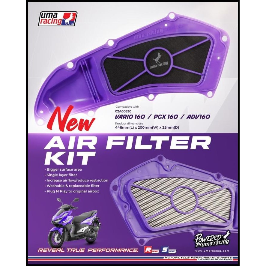 FILTER UDARA UMA RACING VARIO 160 / PCX 160 / ADV 160