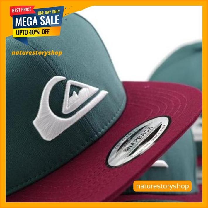 TOPI SNAPBACK QUIKSILVER / QUIKSILVER LOG BULAT ORIGINAL IMPORT / HAT TERBAIK 
